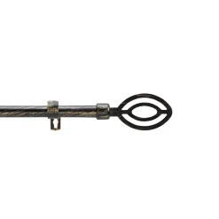 Douceur D'Intérieur Kit de tringle extensible au style géométrique (120-210 cm - Noir)* Barre À Rideau Extensible