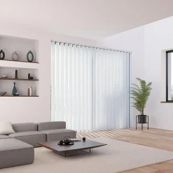 Clearance Madeco Kit rail et lamelles verticales orientables ouverture latèrale blanc l.100 x H.180cm