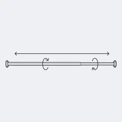 Discount Boulet Kit tringle à rideaux extensible 120-210cm Entre-Mur Nickel Mat -