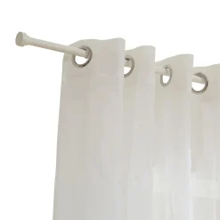 Atmosphera Kit tringle à rideaux extensible avec embout disque en métal (120-210 cm - Blanc)* Kit De Barre De Rideau