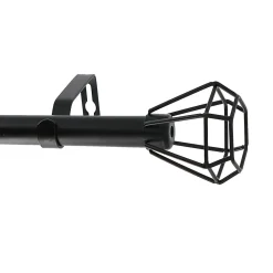 Best Mobois Kit tringle à rideaux extensible géométrique (160-300 cm - Noir)