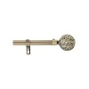 Best Douceur D'Intérieur KIT TRINGLE DECO EXT. 19mm 120,210 CM PLAQUE GLOBA LAITON - 120 à 210 cm - Doré