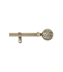 Best Douceur D'Intérieur KIT TRINGLE DECO EXT. 19mm 120,210 CM PLAQUE GLOBA LAITON - 120 à 210 cm - Doré