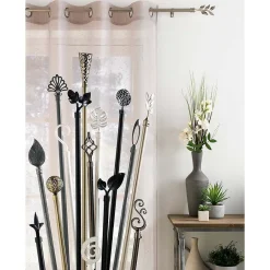 Best Douceur D'Intérieur KIT TRINGLE DECO EXT. 19mm 120,210 CM PLAQUE GLOBA LAITON - 120 à 210 cm - Doré