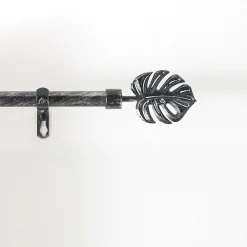 Clearance Douceur D'Intérieur Kit tringle extensible 120 à 210 cm patiné Tropi noir argent