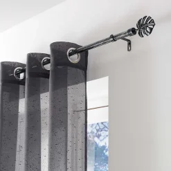 Clearance Douceur D'Intérieur Kit tringle extensible 120 à 210 cm patiné Tropi noir argent