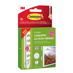 Sale 3M Command Languette adhésive accroche-tableaux grandes max 7kg - 6 pièces
