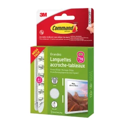 Sale 3M Command Languette adhésive accroche-tableaux grandes max 7kg - 6 pièces