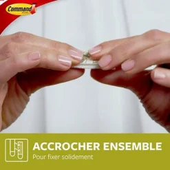3M Command Languette adhésive accroche-tableaux grandes max 7kg noir* Fixation Décoration Murale