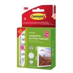 3M Command Languette adhésive accroche-tableaux grandes max 7kg - 12 paires* Fixation Décoration Murale