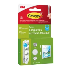 3M Command Languette adhésive accroche-tableaux petites max 2kg - 4 paires* Fixation Décoration Murale