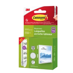3M Command Languettes accroche-tableaux - 12 paires* Fixation Décoration Murale