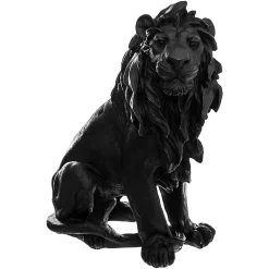 Atmosphera Lion en résine H31 cm noir