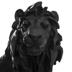 Atmosphera Lion en résine H31 cm noir
