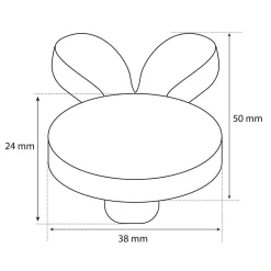 Outlet Chrisligne Lot 4 boutons de meuble pin blanc L.50 x l.38 mm