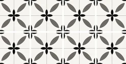 Online Dada Art Lot 8 carreaux adhésifs décoratifs Vinyl Way Vienne effet carreau de ciment noir & blanc L.20 x L.20 cm x ep.1,3 mm