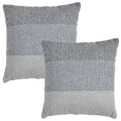 Sale Meubletmoi Lot 2 coussins carrés 40 x 40 cm coton brodé dégradé de bleu - ABYSS