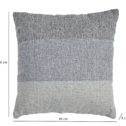 Sale Meubletmoi Lot 2 coussins carrés 40 x 40 cm coton brodé dégradé de bleu - ABYSS