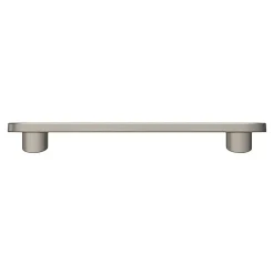 Discount GoodHome Lot 6 poignées de meuble arrondi Minzh aluminium effet nickel satin gris l.121mm x l.25mm x H. 16mm entraxe 96mm