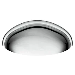 GoodHome Lot 6 poignées de meuble demi-ronde Armel effet chromé gris l.79mm x l.28mm x H. 26mm entraxe 64mm* Poignée De Meuble