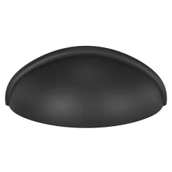GoodHome Lot 6 poignées de meuble demi-ronde Armel mat noir l.79mm x l.28mm x H. 26mm entraxe 64mm* Poignée De Meuble