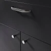 GoodHome Lot 6 poignées de meuble nœud Irvil aluminium effet nickel satin gris l.110mm x l.12mm x H. 30mm entraxe 96mm* Poignée De Meuble