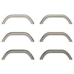 GoodHome Lot 6 poignées de meuble nœud Irvil aluminium effet nickel satin gris l.110mm x l.12mm x H. 30mm entraxe 96mm* Poignée De Meuble