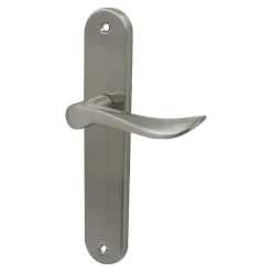 Outlet Lot 3 poignées de porte Colours Renge sur plaque 195 métal chrome mat