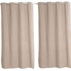 Cmadeco Lot 2 Rideaux Chinés avec Œillets, beige sable, 135x240cm, Collection Dune,* Rideau Tamisant