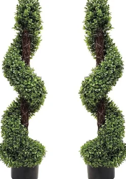 Discount Nature Pro Lot de 2 Buis Artificiels en Spirale Topiaire 90 cm