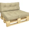 Vounot Lot de 2 Coussins pour palettes en bois beige