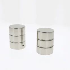 Best Boulet Lot de 2 Embouts Cylindre pour tringles à rideaux de Diam. 28mm en Nickel Mat -