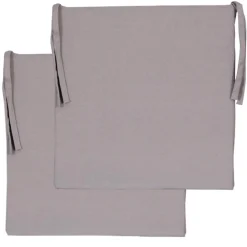 Discount Dylrev Lot de 2 galettes de chaise carrées 40x40cm en gris