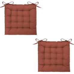 Atmosphera Lot de 2 galettes de chaise matelassées en coton* Galette De Chaise