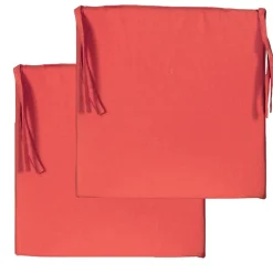 Discount Dylrev Lot de 2 galettes de chaise carrées 40x40cm en terracota - Confort et style pour votre intérieur