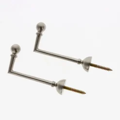 Hot Boulet Lot de 2 Gonds Boule de 80mm en Nickel Mat pour tringles à rideaux -