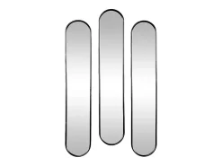Vente-unique Lot de 3 miroirs ovales en métal - L.23 x H.120 cm - Noir - JAYLEN* Miroir|Miroir