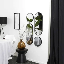 The Home Deco Factory Lot de 4 miroirs ronds et ovales* Miroir|Miroir
