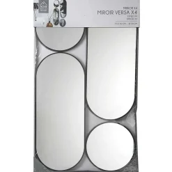 The Home Deco Factory Lot de 4 miroirs ronds et ovales* Miroir|Miroir