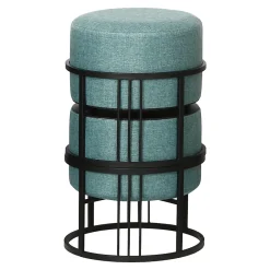 [En.Casa] Lot de 2 poufs empilables Tas multifonctionnel rond vert en.casa* Pouf Et Poire