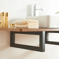 [En.Casa] Lot de 2 équerres d'étagère Hawangen acier 45 x 20 cm noir en.casa* Etagère Murale