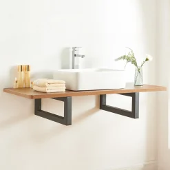 [En.Casa] Lot de 2 équerres d'étagère Hawangen acier 45 x 20 cm noir en.casa* Etagère Murale