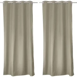 Sale Cmadeco Lot de 2 rideaux thermique avec oeillets, beige naturel, 135x240cm, collection Glacier,