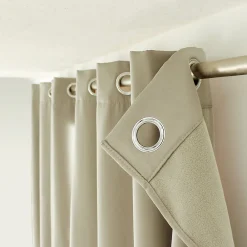 Sale Cmadeco Lot de 2 rideaux thermique avec oeillets, beige naturel, 135x240cm, collection Glacier,