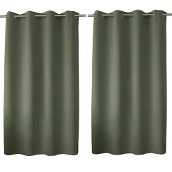 Best Cmadeco Lot de 2 rideaux thermique avec oeillets, vert gris, 135x180cm, 100% polyester, collection Glacier,