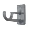 Paris Prix Lot de 2 Supports Adhésifs Longs "Bistrot" 1,2cm Gris* Tringle À Rideau À Composer
