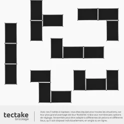 Tectake Lot de 3 tables à tapisser en aluminium noir* Outils Du Tapissier