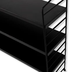 [En.Casa] Lot de 2 étagères murales Strängnäs acier 50 x 60 x 15 cm noir en.casa* Etagère Murale