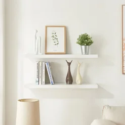 [En.Casa] Lot de 2 étagères murales Stranda 80 x 20 x 4 cm blanc en.casa* Etagère Murale