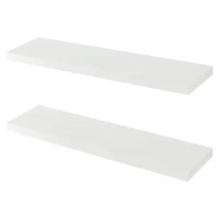 [En.Casa] Lot de 2 étagères murales Stranda 80 x 20 x 4 cm blanc en.casa* Etagère Murale